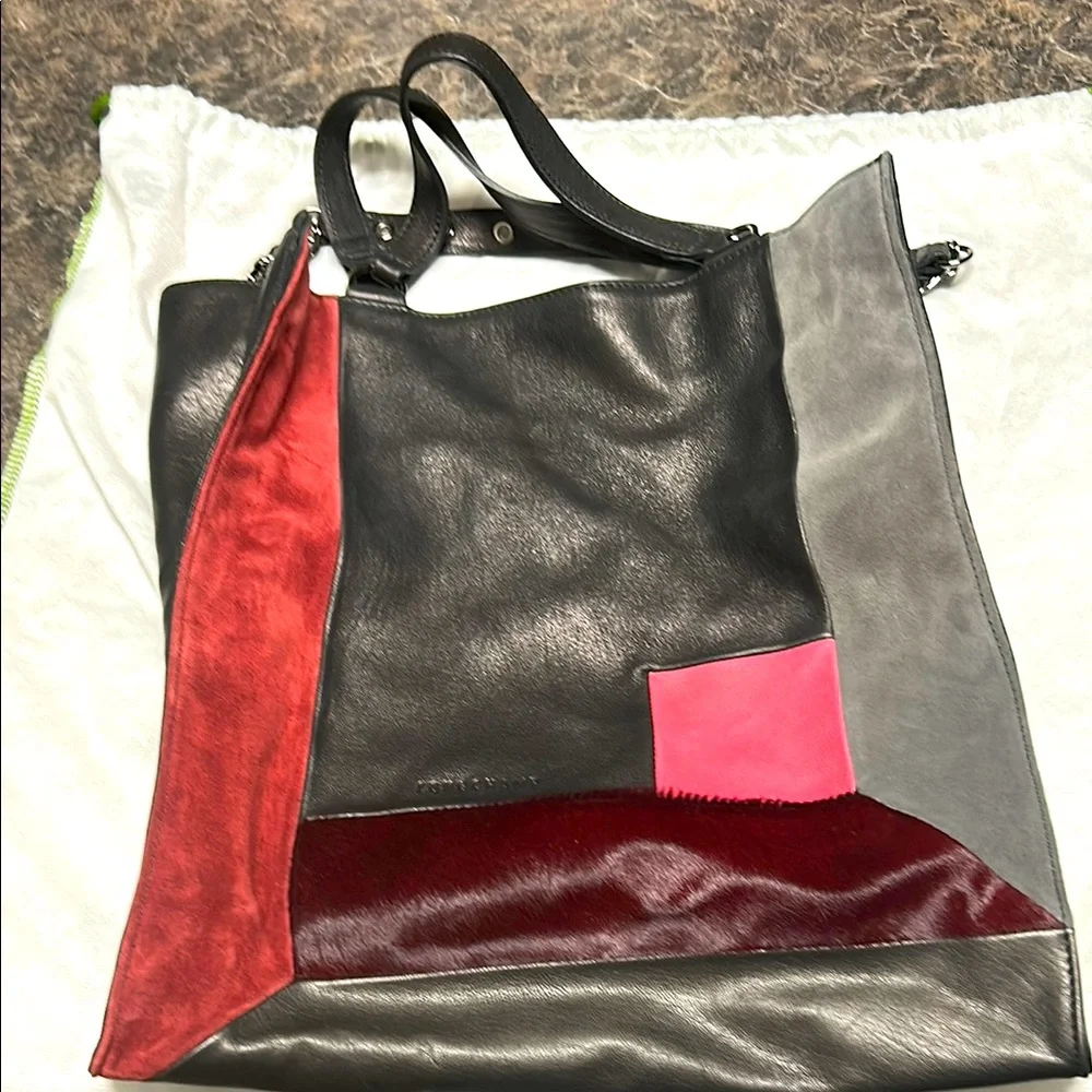 Longchamp - Leather & Suede multi color tote with pockets. NWOT - Picture 1 of 11
